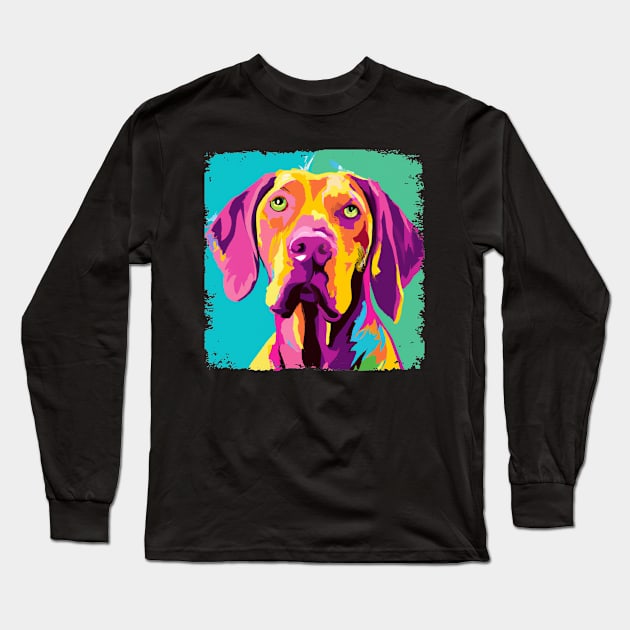 Vizsla Pop Art - Dog Lover Gifts Long Sleeve T-Shirt by PawPopArt